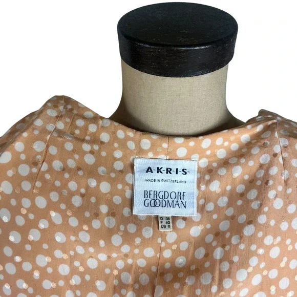 Akris Bergdorf Goodman Peach Textured Wool Button Front Jacket Size US 8 - Picture 4 of 7